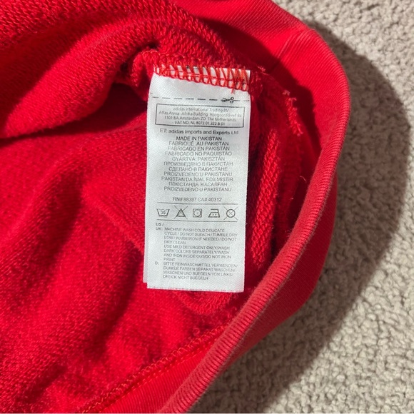 Adidas Men's Red cotton crewneck - Picture 4 of 6